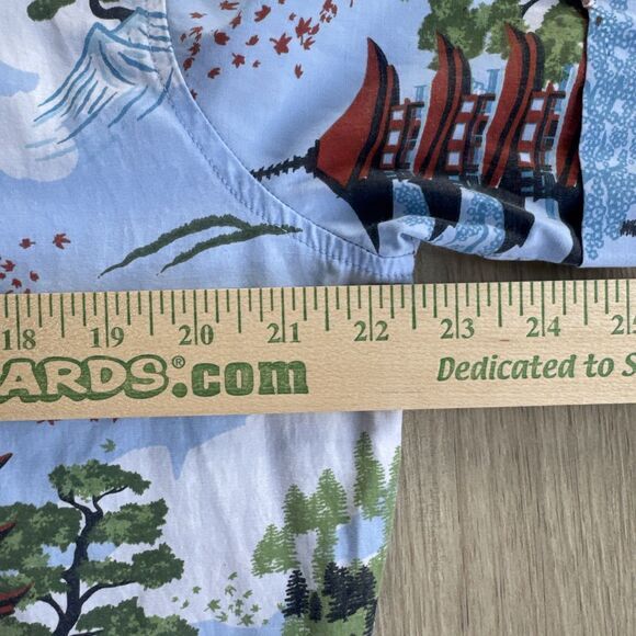 Japanese Hawaiian Men's M Shirt Firefly Lootwear LTD Ed. Dinosaurs Pagoda Nature - Picture 5 of 11